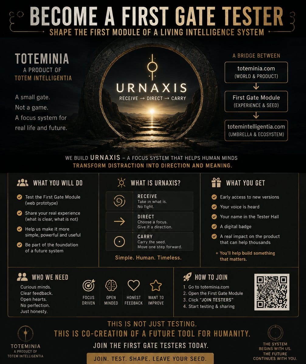First Gate tester briefing: what you will do, what URNAXIS is, and what you get.